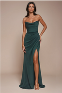 KIM  LACE UP CORSET SATIN GOWN - 3 COLORS